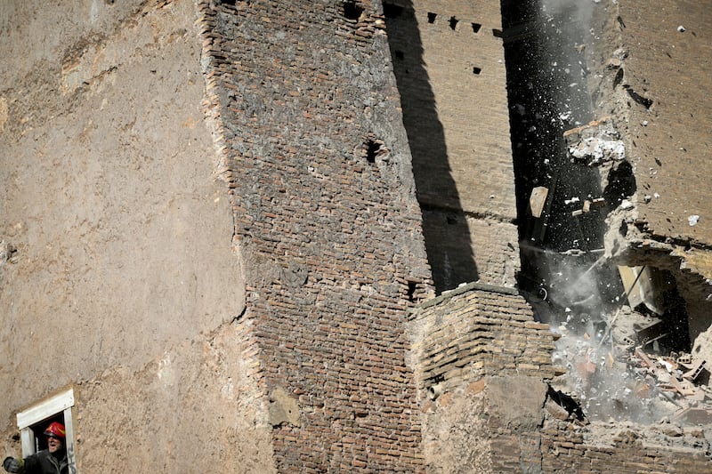 Witnesses to the collapses reported hearing a loud bang and seeing clouds of dust. Photograph: Tiziana Fabi/ AFP via Getty Images
