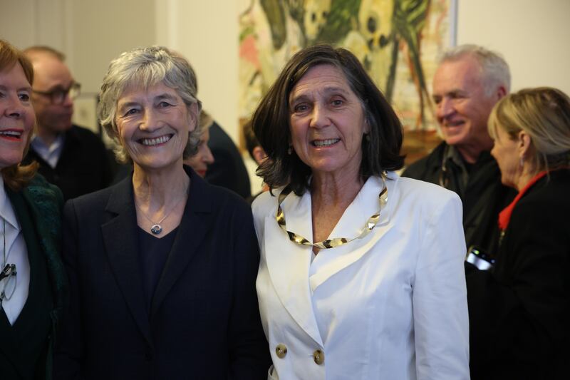 President Catherine Connolly at a ceremony to mark the election of visual artist Dorothy Cross as Saoi of Aosdána. Photograph: Enda O'Dowd