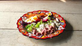 Cobb salad with blue cheese ranch dressing