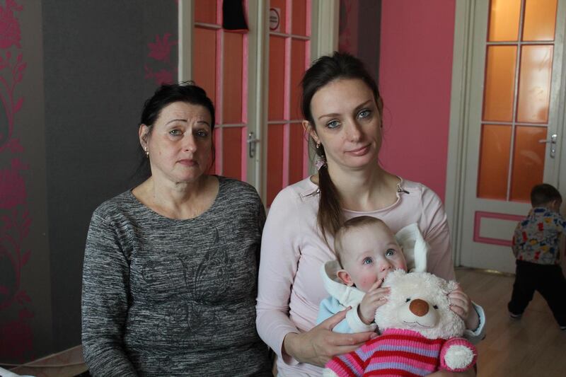 Tatiana Boiko (61), her daughter Natalia Danilova (34) and Natalia’s baby Timofey Danilova (seven months)