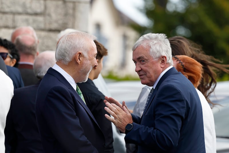 Developers Sean Dunne (left) and Michael O'Flynn at the funeral of Michael Fingleton.  Pictured are   Photograph Nick Bradshaw 