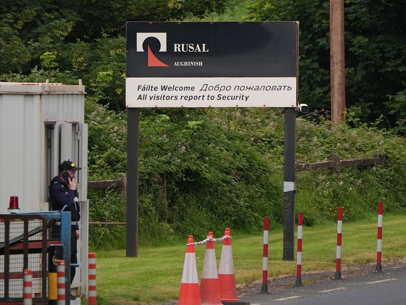 The entrance to the Aughinish Alumina plant, which is owned by the Russian metals giant Rusal. Photograph: Niall Carson/PA 