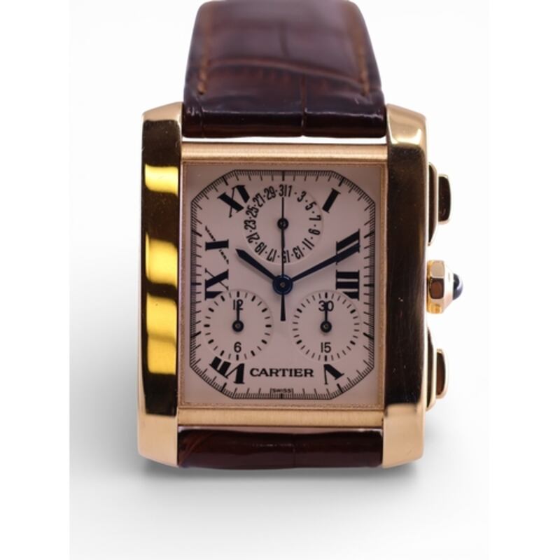 18ct Cartier Tank Française Chronograph wrist watch