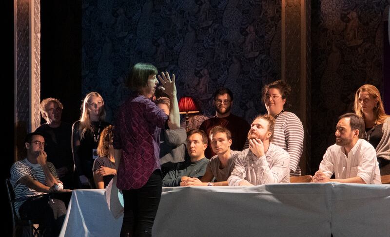 Orpha Phelan with the cast of Lalla-Roukh at Wexford Festival Opera. Photograph: Roberto Recchia