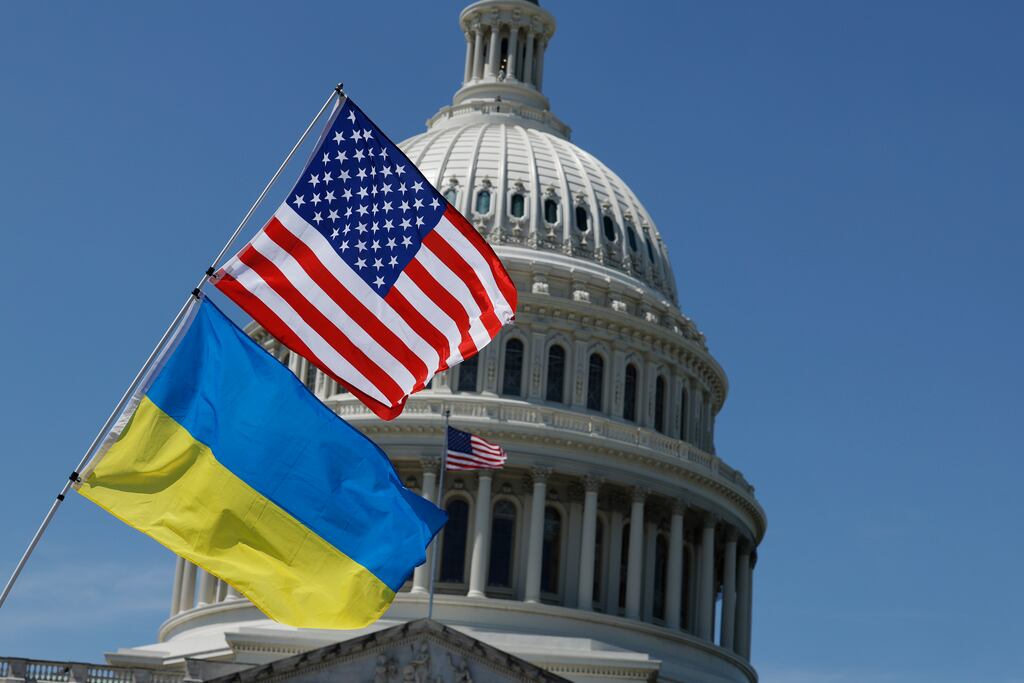 The US Senate has approved $95bn in aid for Ukraine, Israel and Taiwan. Photograph: Anna Moneymaker/Getty Images