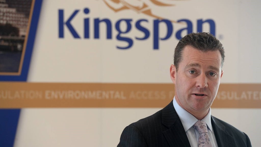 Kingspan, led by CEO Gene Murtagh, last month said in a trading statement that its sales had dropped marginally in the last financial quarter