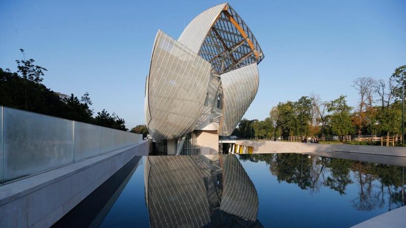 General exterior view of the Louis Vuitton Foundation for Creation building designed by US architect Frank Gehry, in Paris, France.  Photograph: Iam Langsdon/EPA