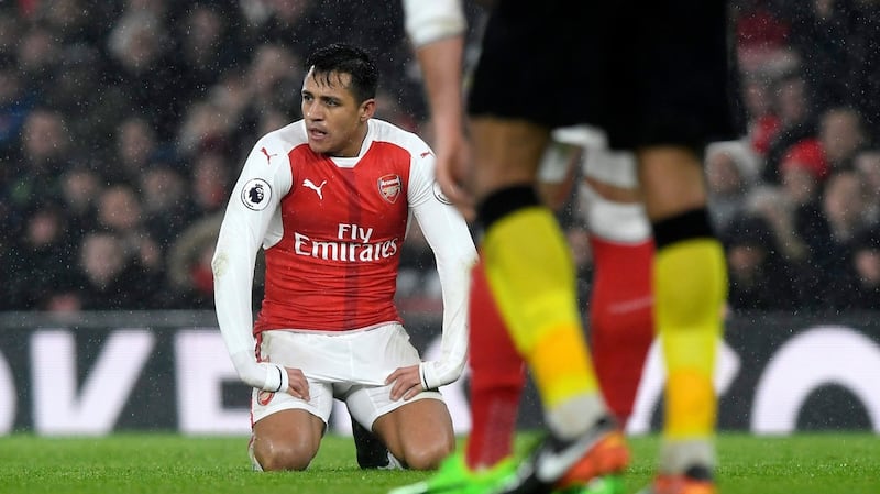 Alexis Sánchez  during Arsenal’s loss to Watford on Tuesday. Photograph: Will Oliver/EPA