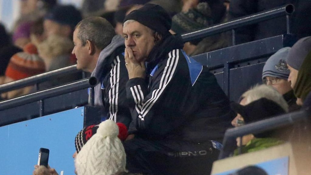 Ger Cunningham looks on from the stands during Dublin’s Walsh Cup win over Antrim. Donall Farmer/Inpho