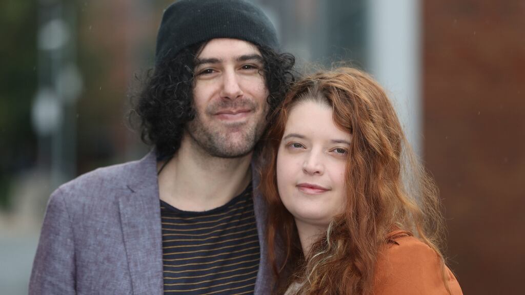 Emma DeSouza from Co Derry, who applied for a residence card for her US-born husband, Jake, to live and work in Northern Ireland but had her application rejected on the basis that she had identified herself as Irish on the application. Photograph: Niall Carson/PA Wire