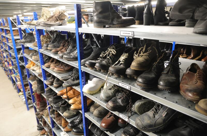 A selection of shoes at the Abbey Theatre warehouse. Photograph: Bryan O’Brien