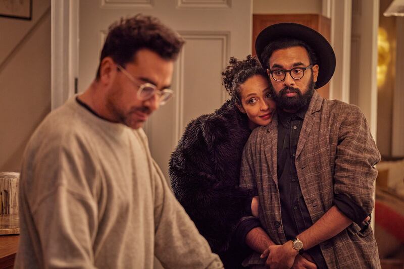 Levy with Ruth Negga, 'an extraordinary talent', and Himesh Patel in Good Grief. Photograph: Chris Baker/Netflix