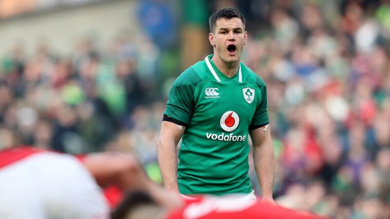 Ireland’s Jonathan Sexton didn’t have his kicking boots on against Wales. Photograph: Billy Stickland/Inpho