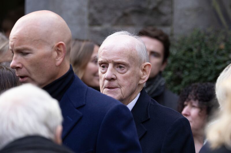 Businessman Larry Goodman at the funeral of Ben Dunne. Photograph: Alan Betson
