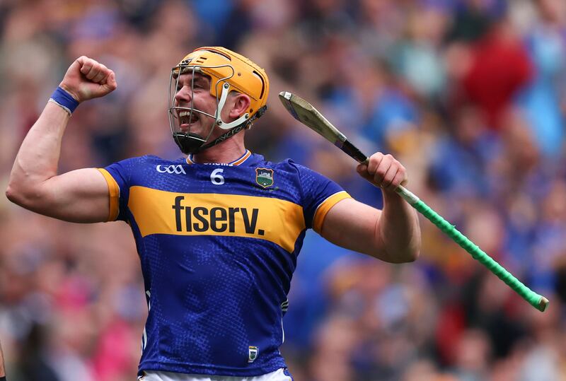Tipperary's Ronan Maher celebrates after their All-Ireland semi-final victory over Kilkenny on July 6th. Photograph: Leah Scholes/Inpho
