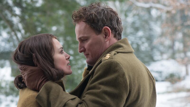 ‘It’s interesting because we’re still dealing with the fallout [from the second World War].’ Above, Jason Clarke and Keira Knightley in The Aftermath