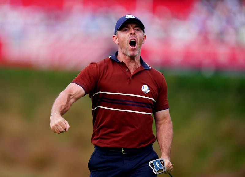 Rory McIlroy delivered in a fevered atmosphere. Photograph: Mike Egerton/PA