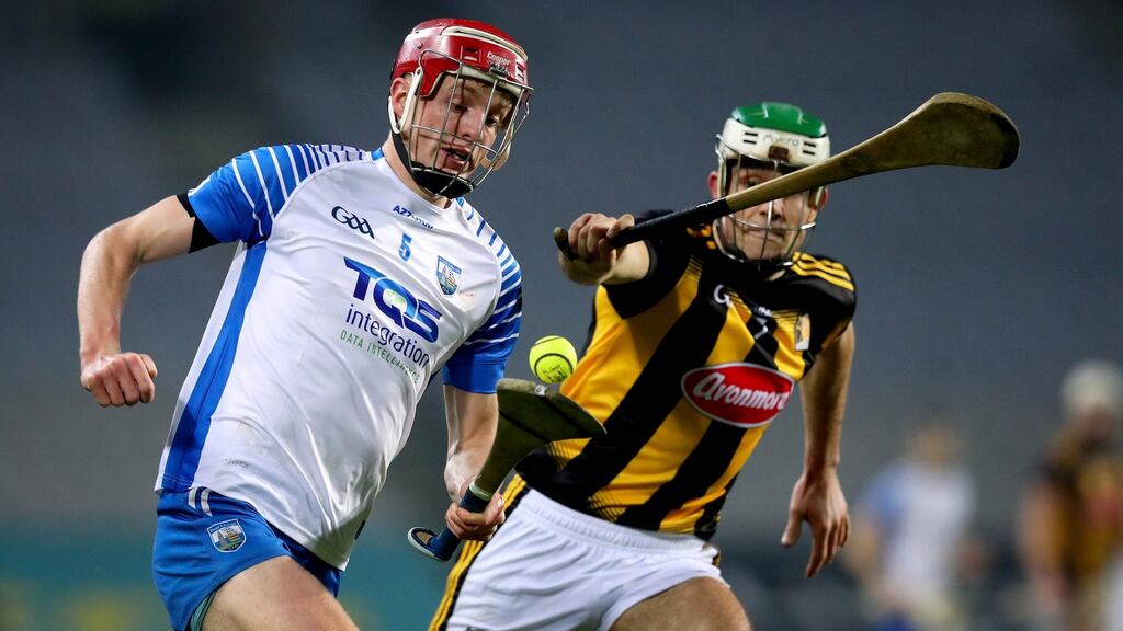 Waterford’s Calum Lyons and Kilkenny’s Paddy Deegan in the All-Ireland SHC semi-final at Croke Park on Saturday. Don’t be surprised if Liam McCarthy comes down Waterford’s chimney on December 13th. Photograph: Ryan Byrne/Inpho