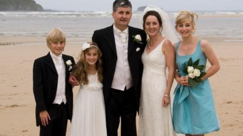 Jason Le Masurier and Liz on their wedding day