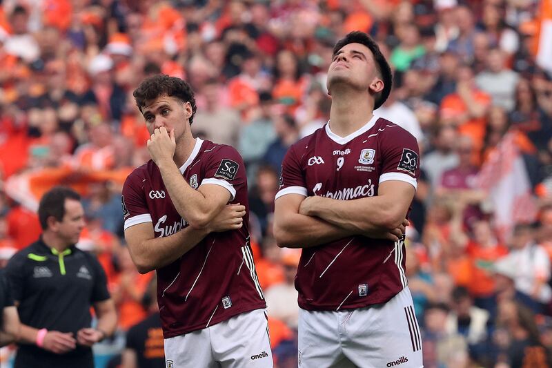 Galway's Sean Kelly dejected after the All-Ireland final loss to Armagh. Photograph: Bryan Keane/Inpho