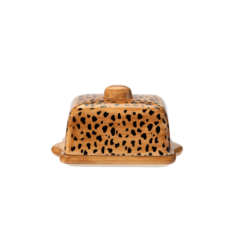 Leopard butter dish