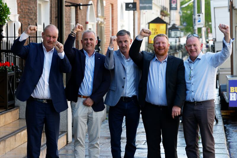 Survivors of abuse by Bill Kenneally had been 'vindicated' following the report. Pictured are Jason Clancy, Barry Murphy, Colin Power, Kevin Keating and Paul Walsh. Photograph: Nick Bradshaw/The Irish Times