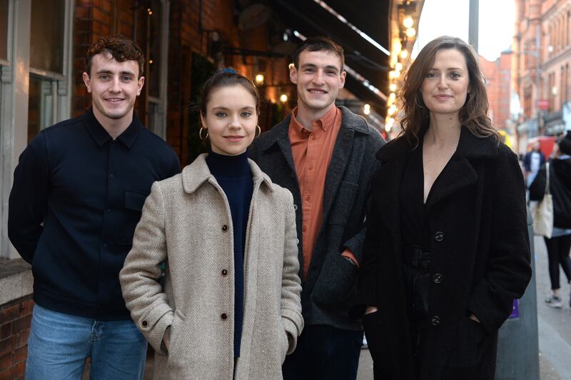 Paul Mescal, Venetia Bowe, Eanna Hardwicke and Clare Dunne in the Irish Times 50 People to Watch feature from January 2020. Photograph: Dara Mac Dónaill