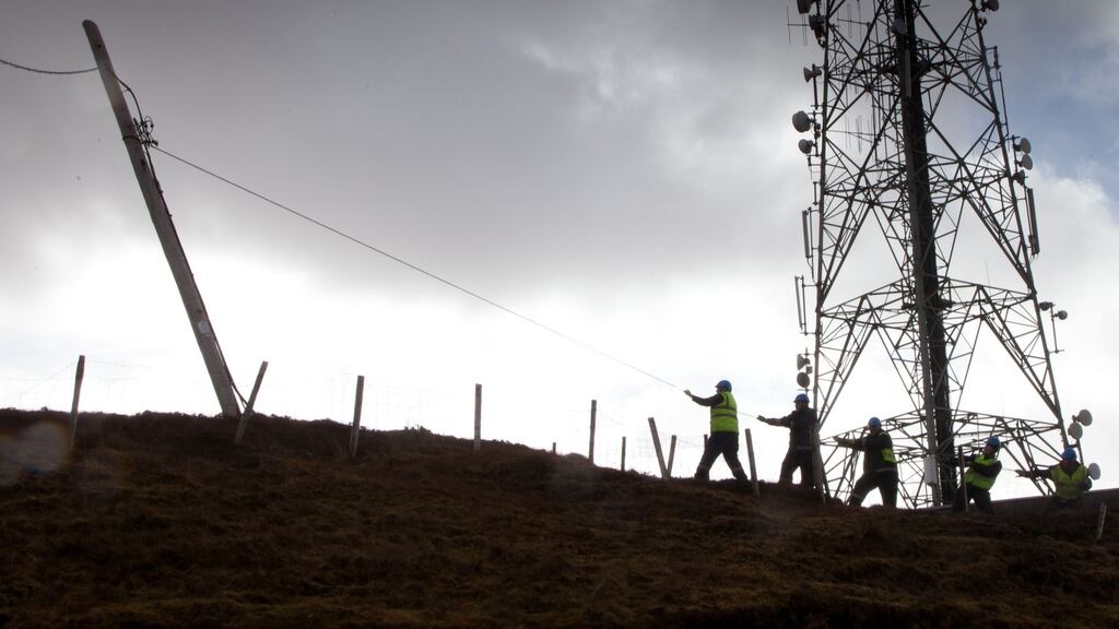 File photograph of ESB workers. File photograph: ESB