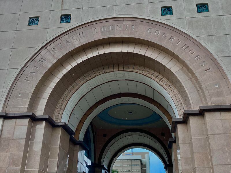 Palm Beach Courthouse in Florida, where the hearing took place. Photograph: Elisabeth Gaffney