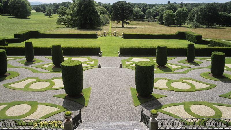 The view of the Abbey Leix estate from the entrance of its principal residence