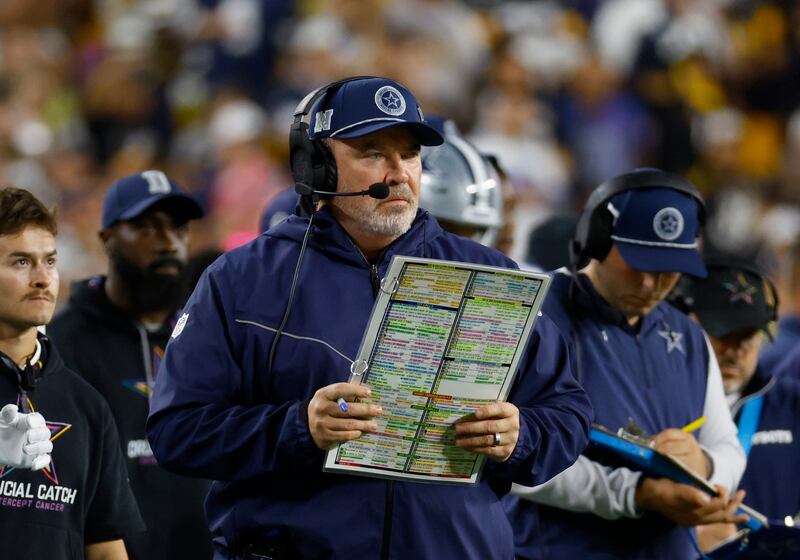 Mike McCarthy in October 2024 during his time with the Dallas Cowboys. Photograph: Justin K Aller/Getty Images