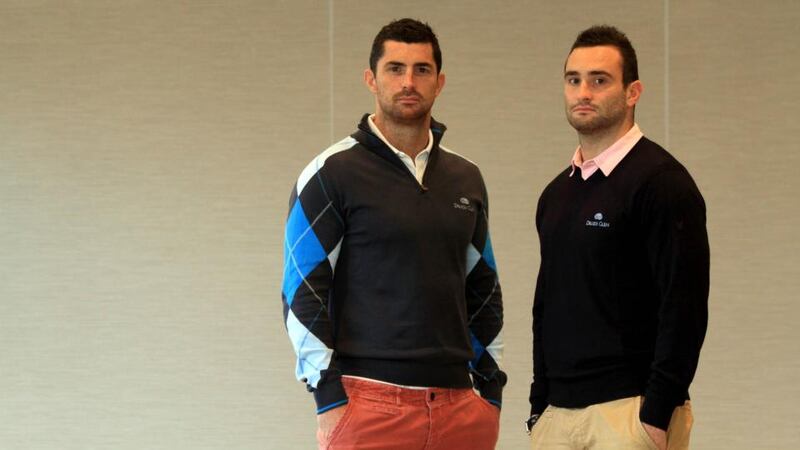 Dave  (on left) and Rob Kearney at Druid’s Glen Resort in Wicklow this week. Photograph:  Nick Bradshaw