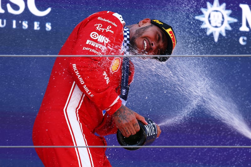 Lewis Hamilton earns maiden F1 Ferrari win in Barcelona but Kimi Antonelli fails to finish
