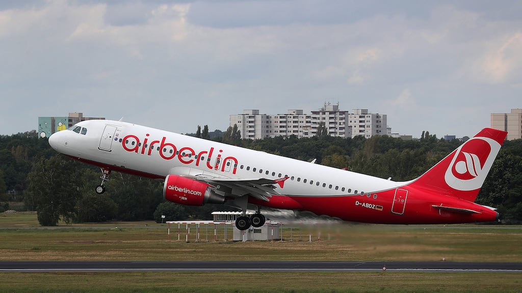 Air Berlin said on Tuesday that about 200 of its 1,500 pilots had called in sick. Photographer: Bloomberg