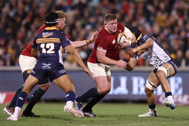 Tadhg Furlong goes on a run during the game against the Brumbies. Photograph: Matt King/Getty Images