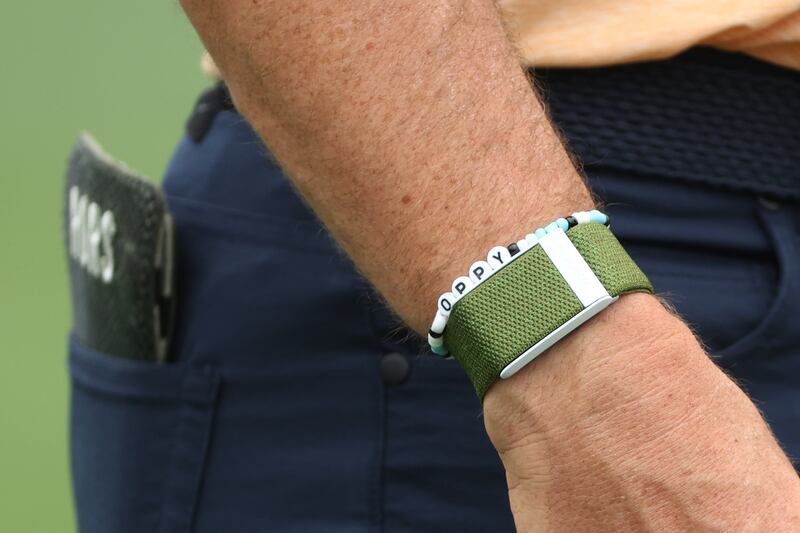 Rory McIlroy's Whoop wristband. Photograph: Patrick Smith/Getty Images