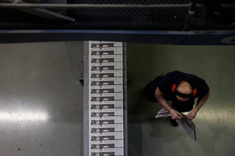 Overhead view in the mail room. Photograph: Nick Bradshaw