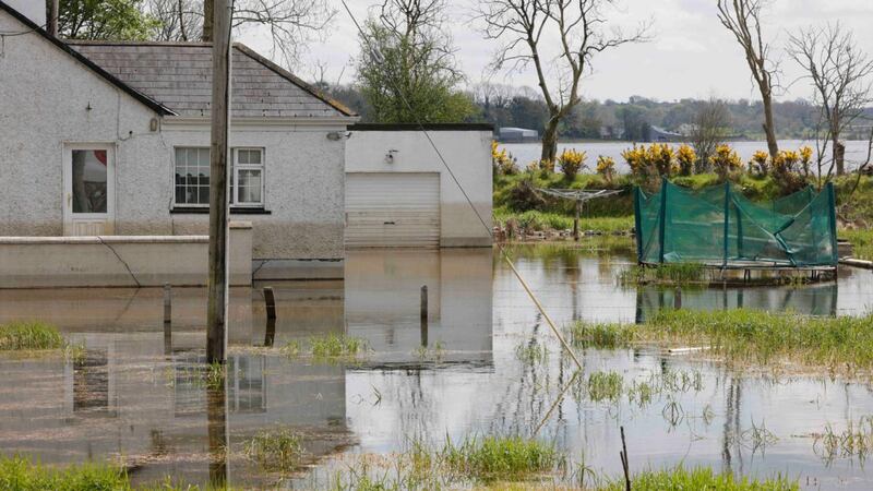 A submerged property that succumbed to the rising floodwater in 2016 at Lough Funshinagh. Photograph: Alan Betson
