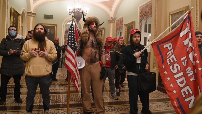 Supporters of Donald Trump inside the US Capitol. Photograph: Saul Loeb/AFP via Getty Images