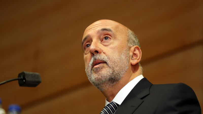 The governor of the Central Bank  Gabriel Makhlouf. He  warned that all Brexit outcomes would be damaging. Photograph: Nick Bradshaw