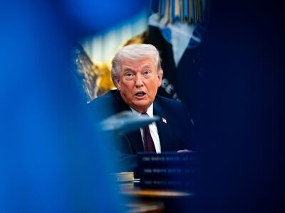 Donald Trump threatened to take Iran 'back to the stone ages'. Photograph: Doug Mills/The New York Times
                      