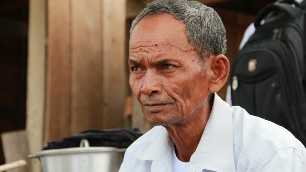 Mon Mao (64), a survivor of the Khmer Rouge regime who attended reconciliation meetings with Khmer Rouge foot soldiers in  Andong Bey, near Anlong Veng. Photograph: Nevenka Lukin