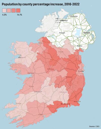 The country's population is generally moving eastward