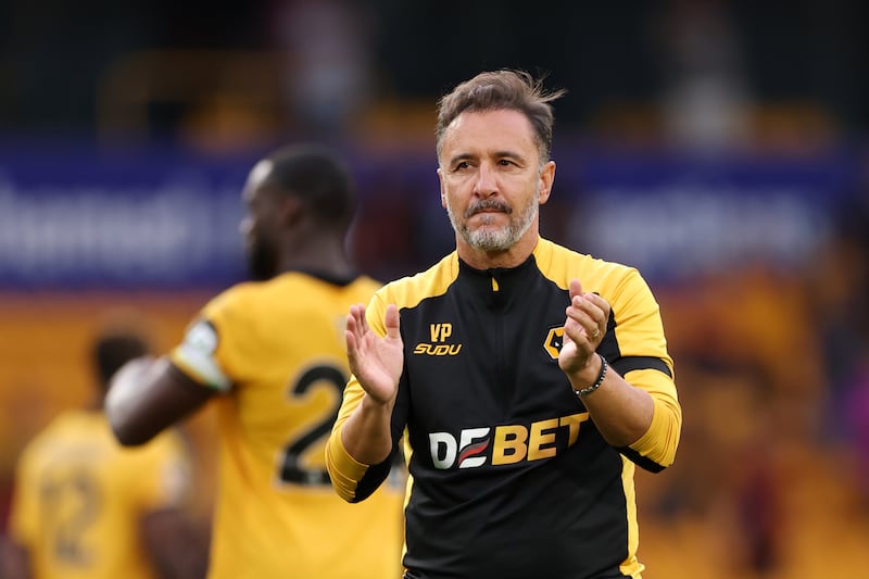 Wolves manager Vitor Pereira hopes to be applauding his team on Saturday for actually winning a match. Photograph: Alex Pantling/Getty Images