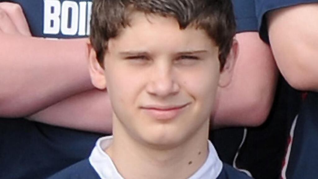 Benjamin Robinson (14) collapsed on the pitch at Carrickfergus, Co Antrim, in January 2011 and died in hospital from head injuries. Photograph: PA/Robinson family