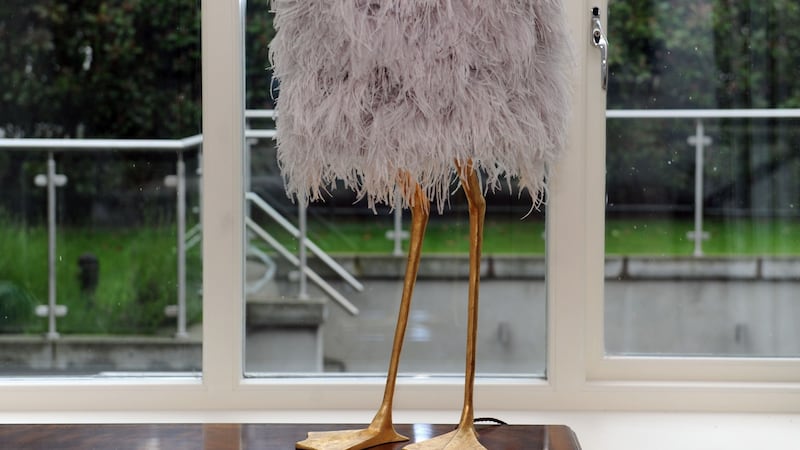 The duck foot lamp from Porta Romana in London is one of Lucy Nagle’s favourite pieces in her home.  Photograph: Aidan Crawley