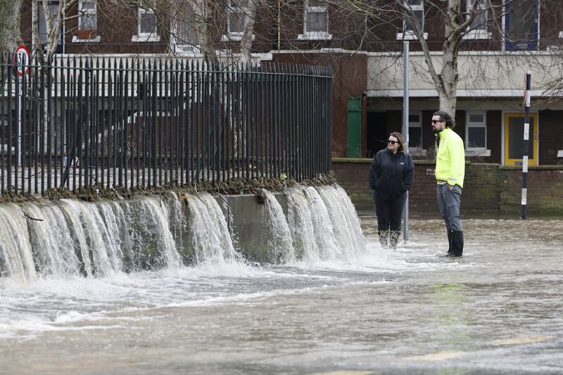 Nutgrove Avenue, in Rathfarnham on Tuesday: the area was heavily flooded following torrential rain. Photograph: Nick Bradshaw
