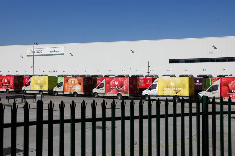 Ocado's customer fulfillment centre in Erith. Photograph: Simon Dawson/Bloomberg via Getty 