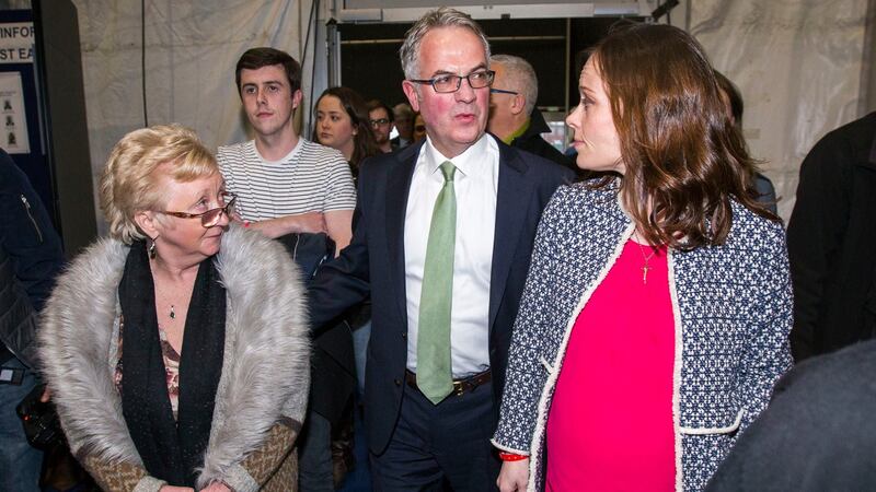 SDLP member Margaret Walsh,  Alex Attwood (who was not elected) and Nicola Mallon (who was) in Belfast.