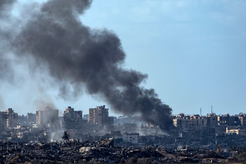 Smoke billows from the Gaza Strip during an Israeli military bombardment on the northern Palestinian territory on November 21st. Photograph: Fadel Senna/AFP via Getty